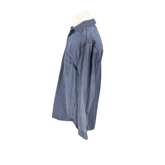 The Territory Ahead Shirt Men’s Medium Tall MT Blue Chambray Denim Button-Up - Picture 4 of 9